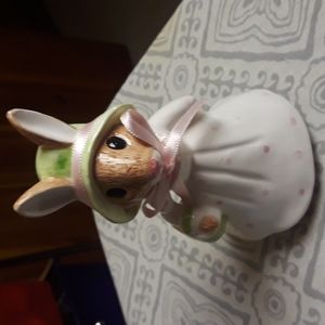 Lefton bunny rabit music figurene